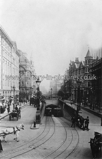 Entrance to L.C.C Tram Subway. London. c.1909